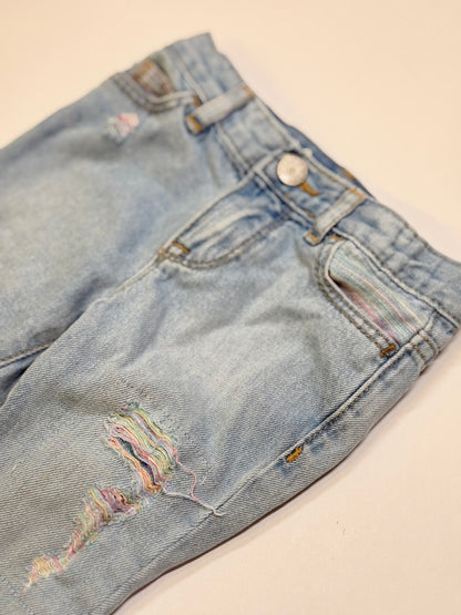 Baby Gap Colourful Thread Distressed Light Wash Jeans 12-18m