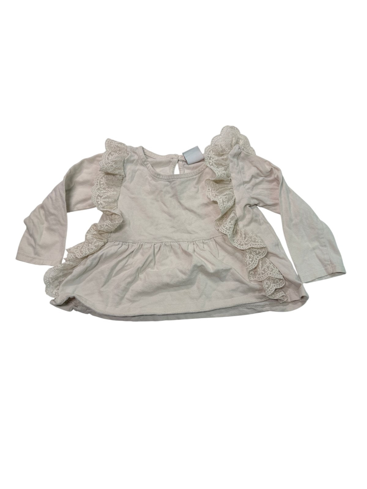 Zara Cream Lace Ruffle Peplum Top 18-24M