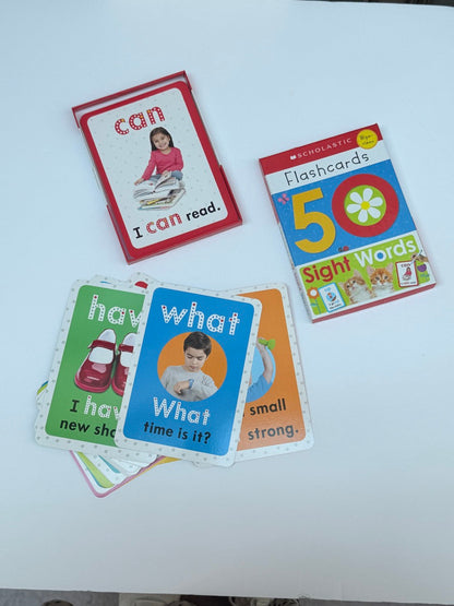 Scholastic 50 Sight Words Wipe-Clean Flashcards
