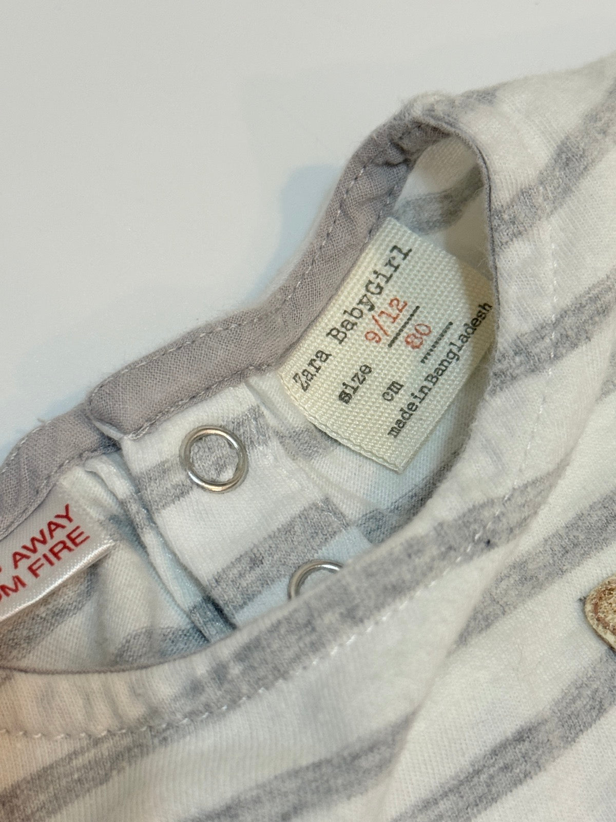 Zara Baby Girl Striped Bunny Top 9-12m