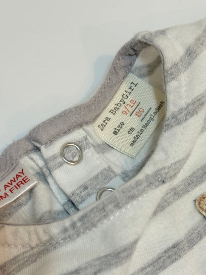 Zara Baby Girl Striped Bunny Top 9-12m