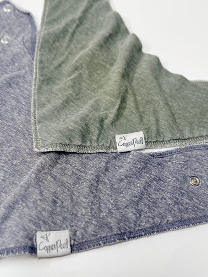 Copper Pearl Gray Blue Bandana Bibs OS