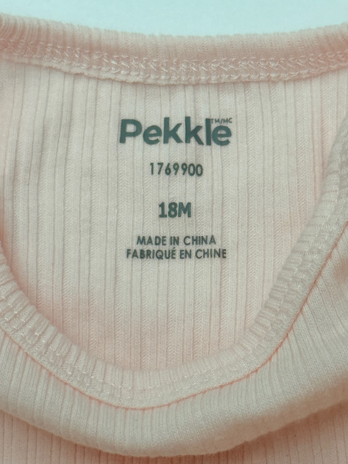 Pekkle Pink Ribbed Bodysuit 18M