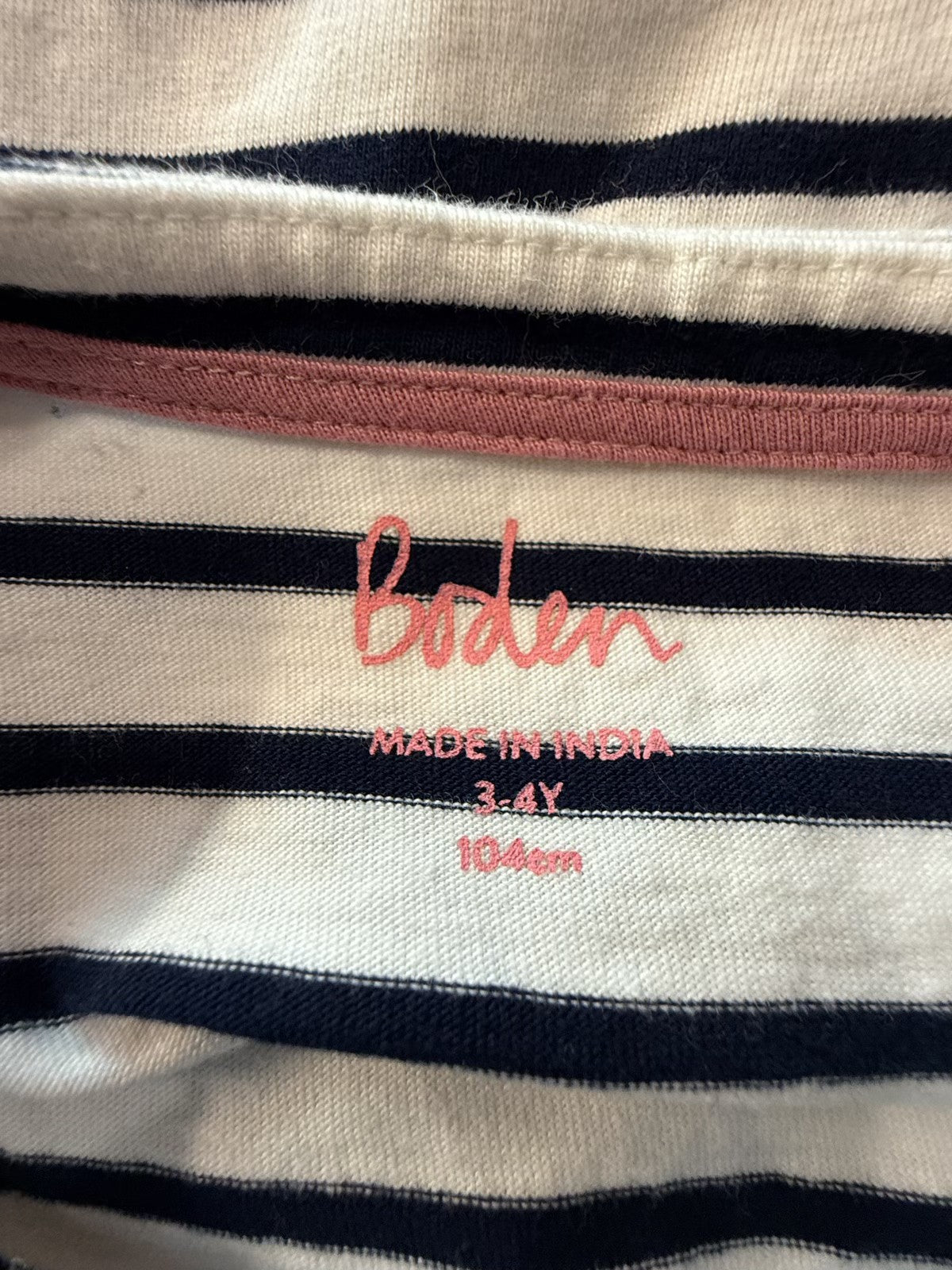 Boden Striped Colorblock Long Sleeve Top 3-4Y