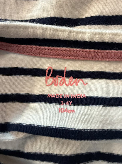 Boden Striped Colorblock Long Sleeve Top 3-4Y