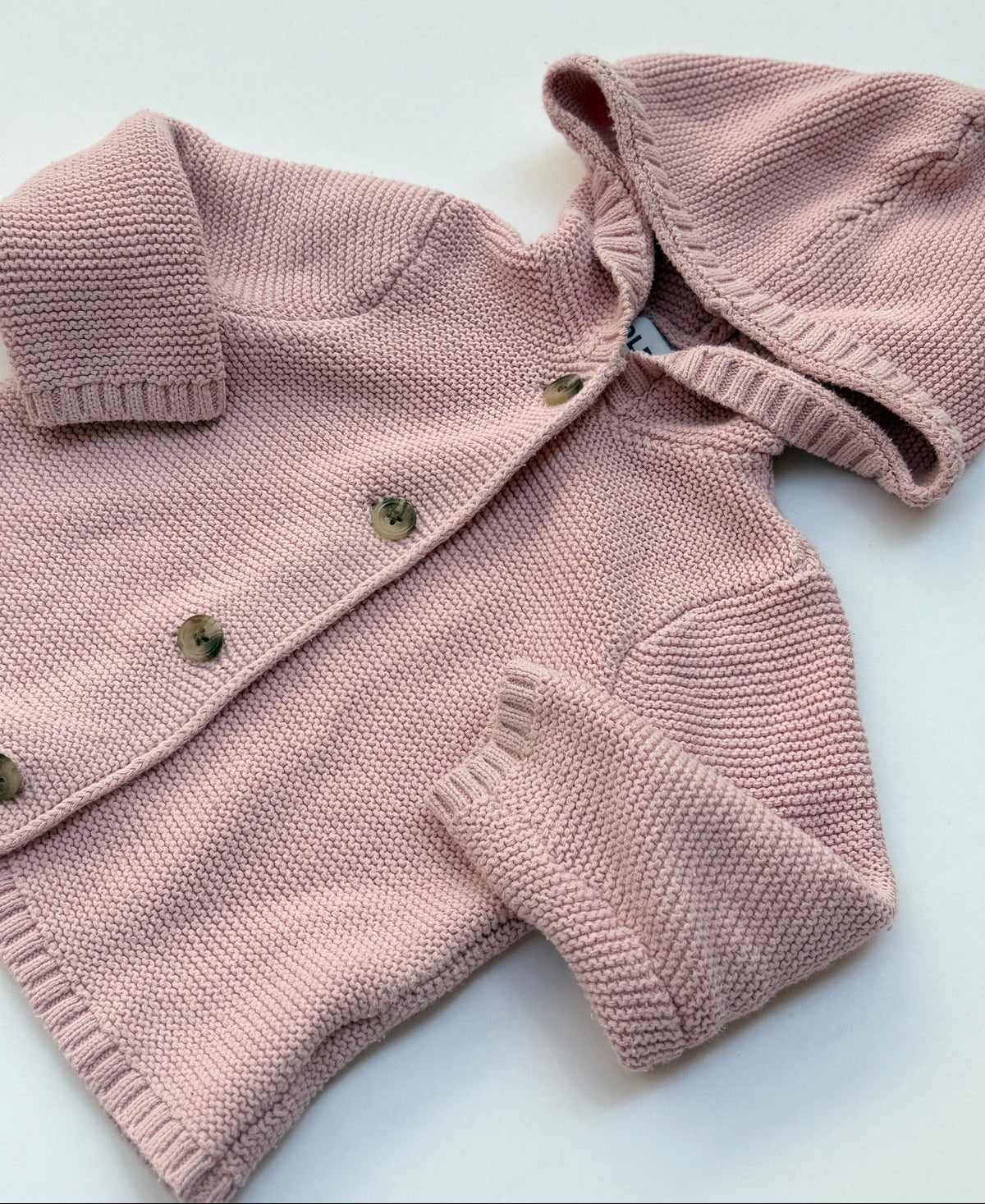 Old Navy Pink Hooded Knit Cardigan 12-18M