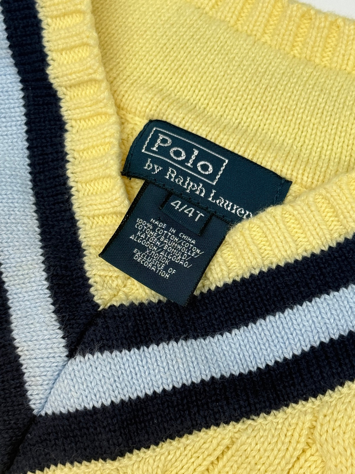 Polo Ralph Lauren Yellow Cable Knit Vest 4T