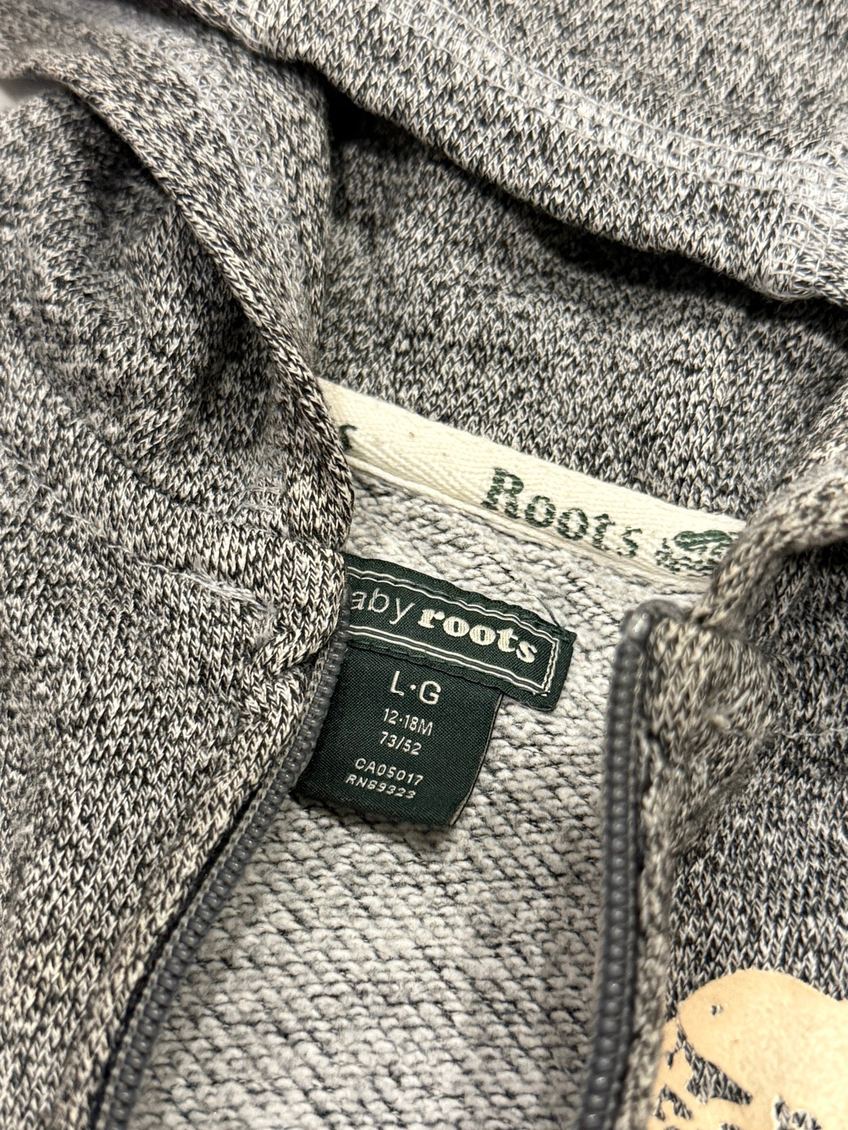 Roots Baby Gray Zip Hoodie 12-18M