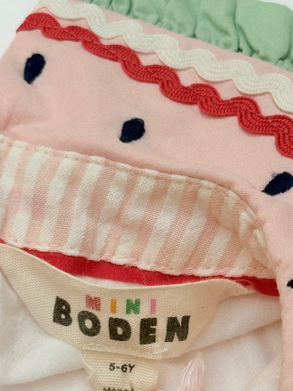 Mini Boden Watermelon Collar Dress Size 5-6Y