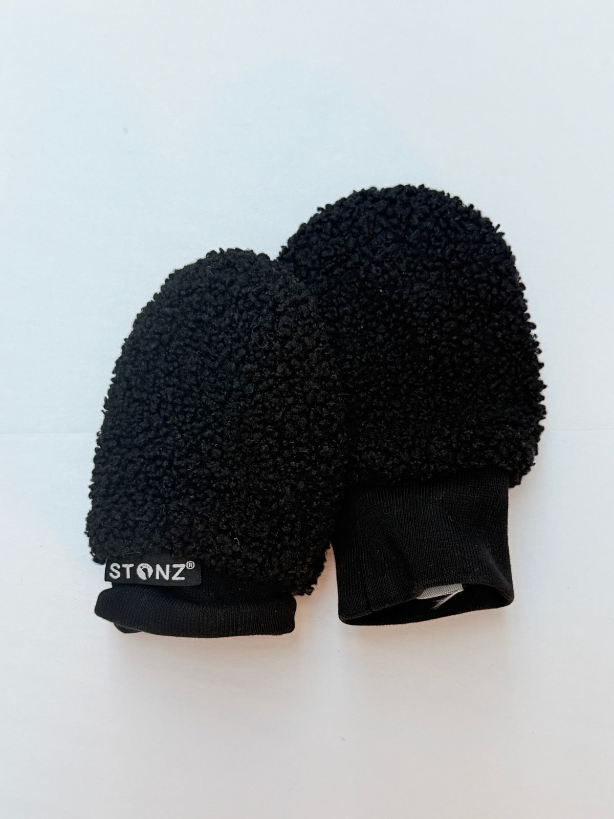 Stonz Black Sherpa Fleece Mittens 12-24M