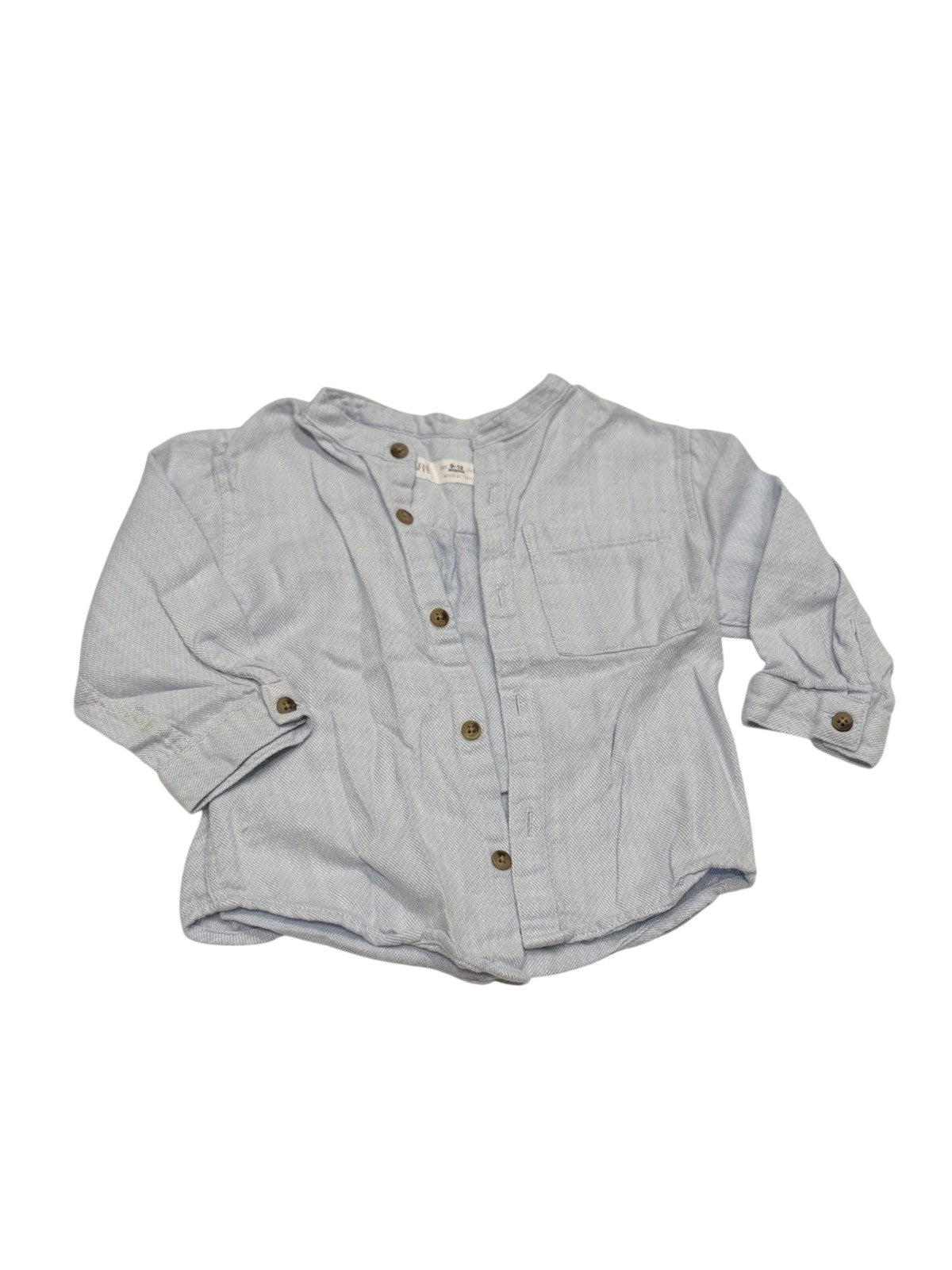 Zara Blue Button-Up Shirt 9-12M