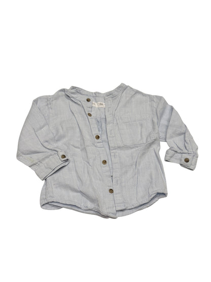 Zara Blue Button-Up Shirt 9-12M