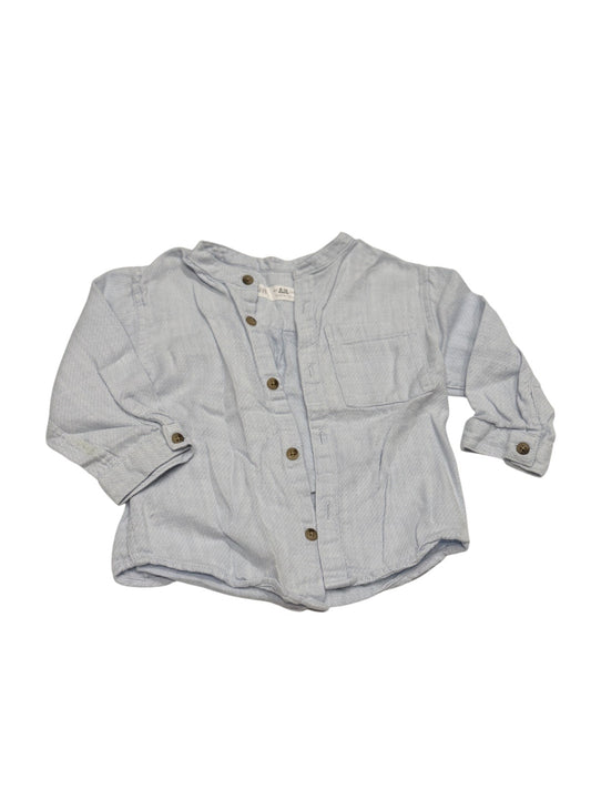 Zara Blue Button-Up Shirt 9-12M
