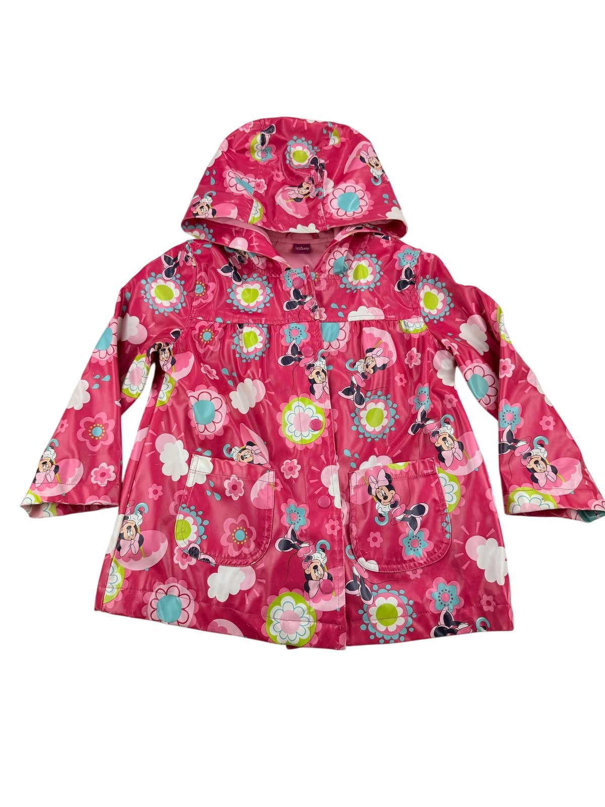 Disney Minnie Mouse Pink Floral Rain Jacket 4T