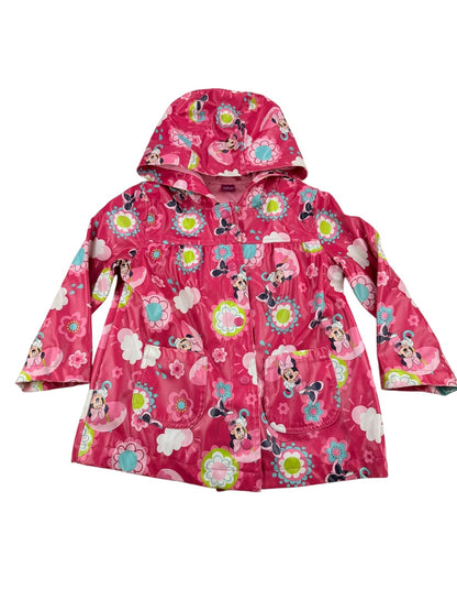 Disney Minnie Mouse Pink Floral Rain Jacket 4T