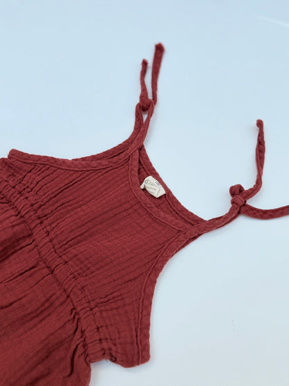 Kids Tales Rust Muslin Romper Size 100