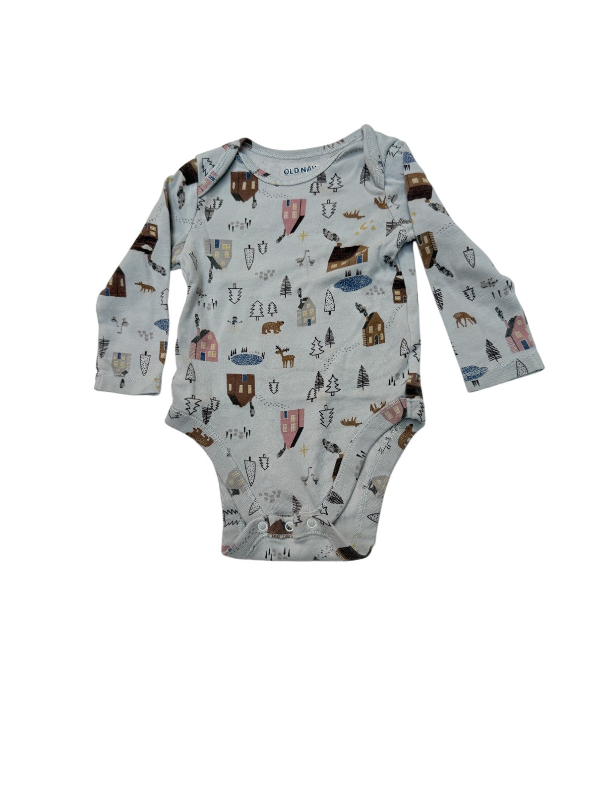 Old Navy Winter Village Print Bodysuit 6-12M
