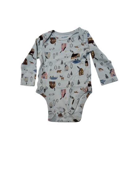 Old Navy Winter Village Print Bodysuit 6-12M