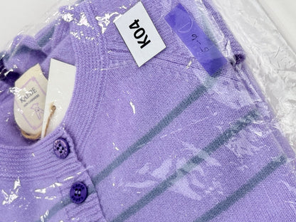 NWT - Kaede Lilac Striped Cashmere Cardigan 5-6Y & 7-8Y