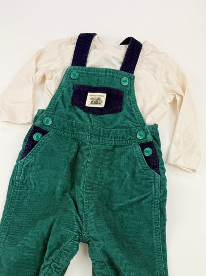 Old Navy Corduroy Overalls and Bodysuit Set 3-6M