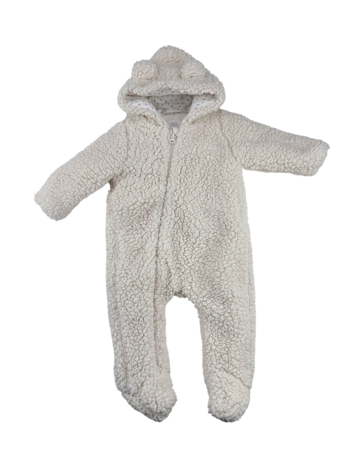 Zara Sherpa Bear Ear Snowsuit 3-6M