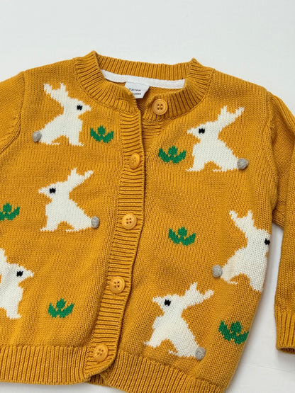 Mustard Bunny Knit Cardigan Sweater 12m