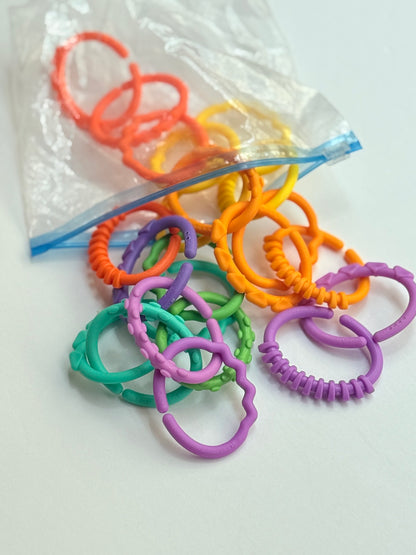 Colorful Baby Link Rings Teether Toy Set