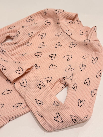 Old Navy Pink Heart Print Turtleneck 4T