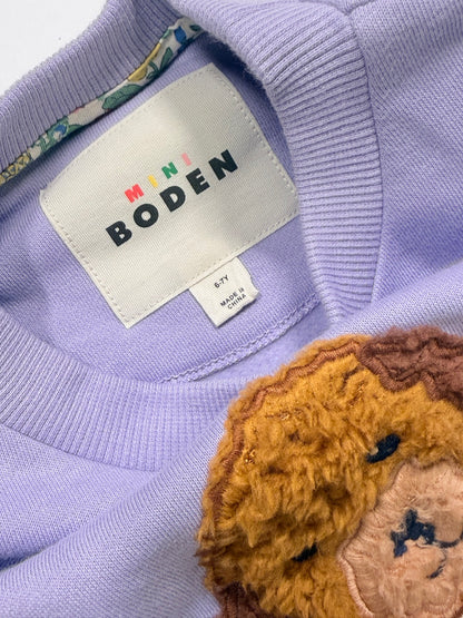Mini Boden Doodle Dog Appliqué Sweatshirt 6-7Y