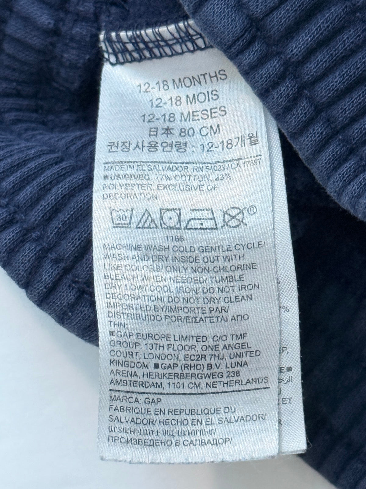 Baby Gap Navy Fleece Joggers 12-18M
