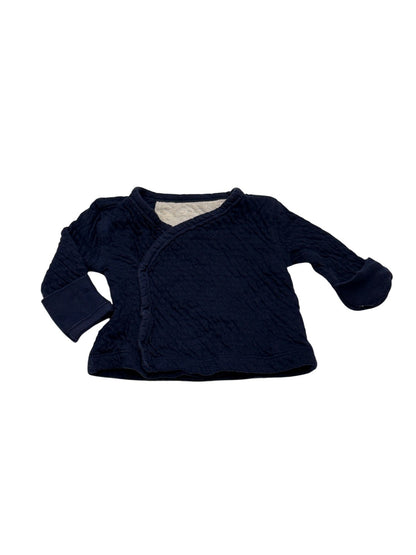 Honest Baby Clothing Navy Quilted Wrap Jacket Newborn