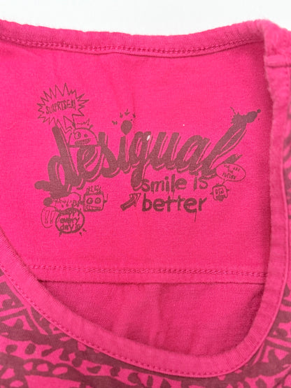 Desigual Pink Paisley Print Tank Top Dress  8/9Y