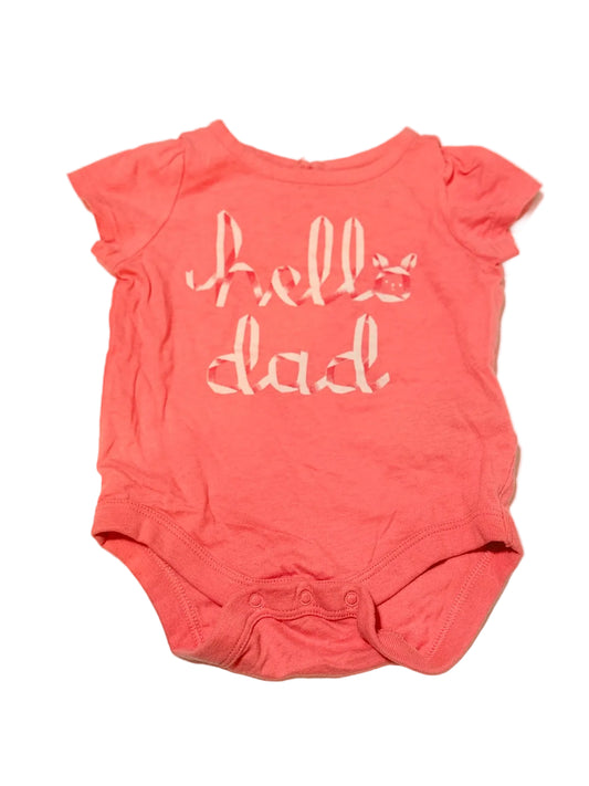babyGap Coral Hello Dad Bodysuit 0-3M