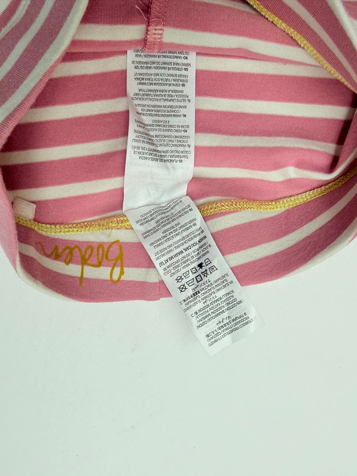 Mini Boden Pink Stripe Leggings 5-6y