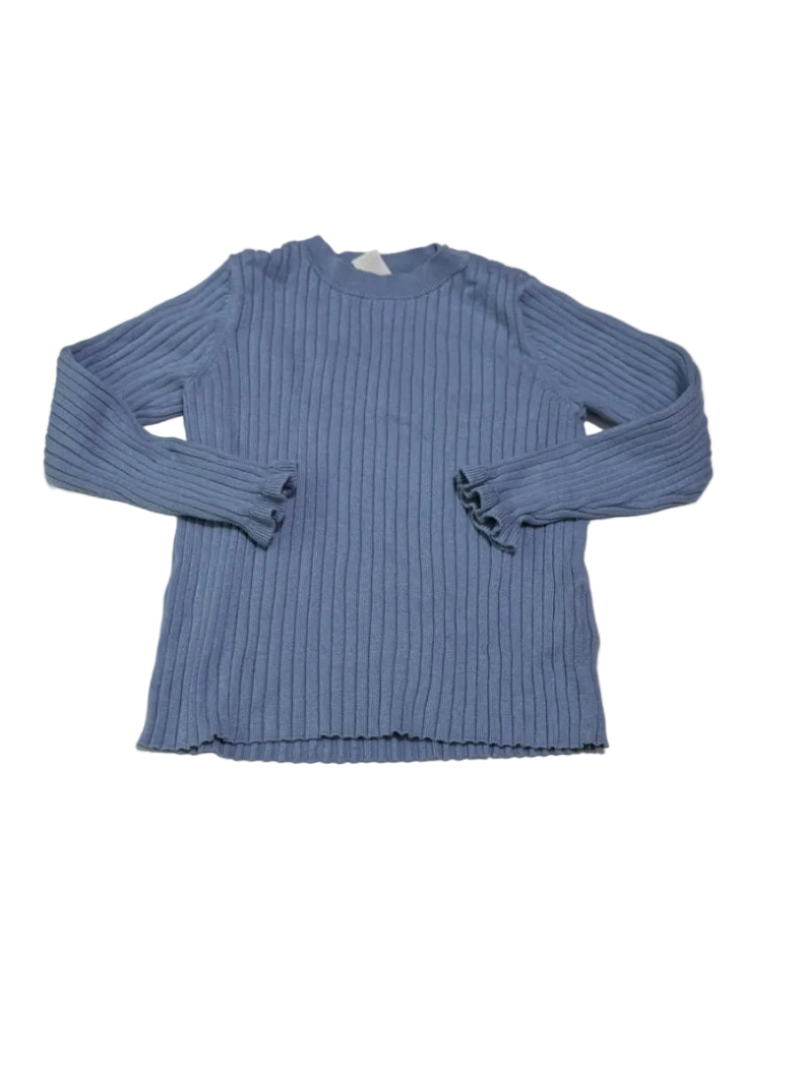 H&M Blue Ribbed Knit Top 4T