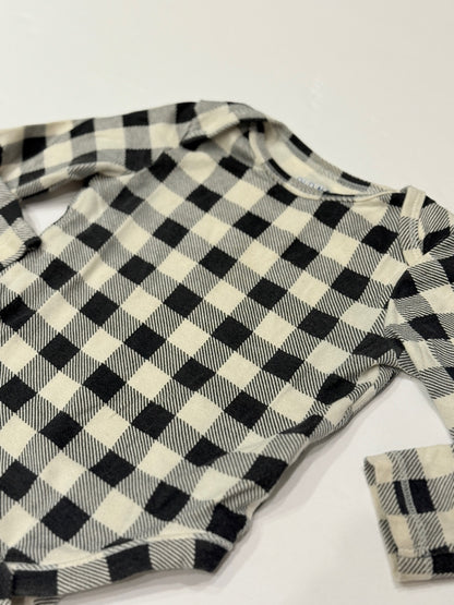 Old Navy Plaid Long Sleeve Bodysuit 6-12M