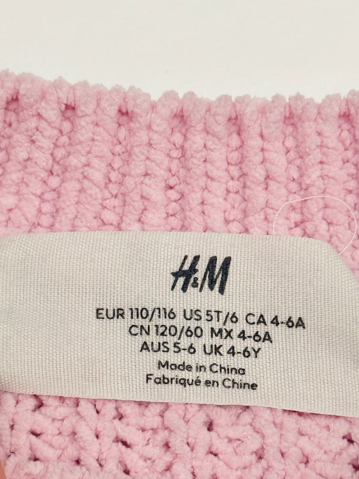H&M Rainbow Pink Sequin Knit Sweater Girls 5T/6