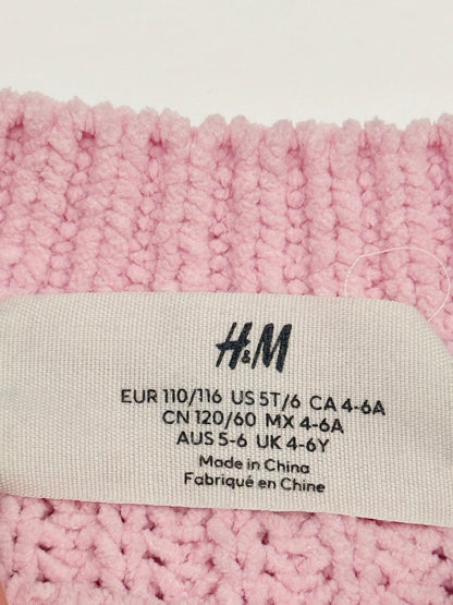 H&M Rainbow Pink Sequin Knit Sweater Girls 5T/6