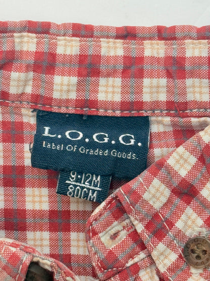 L.O.G.G. Red Plaid Button-Down Shirt 9-12M