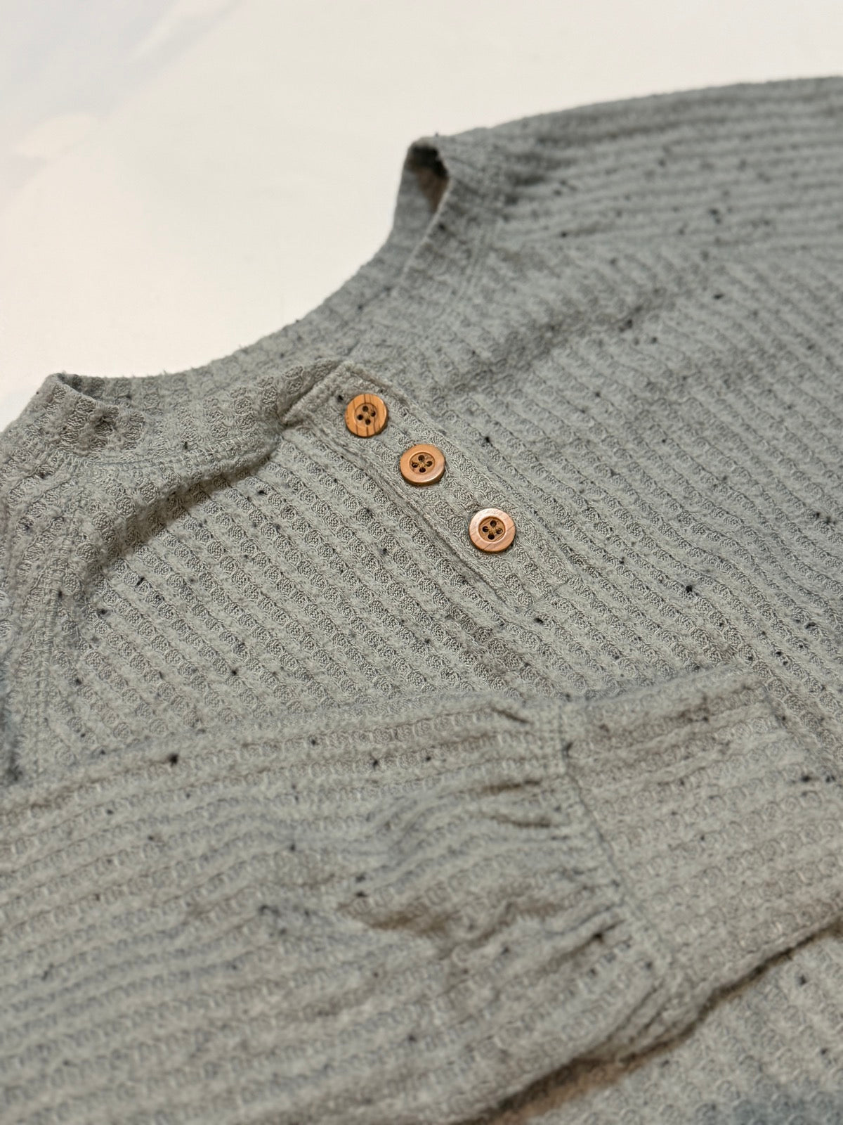 Old Navy Gray Waffle Henley Top XS
