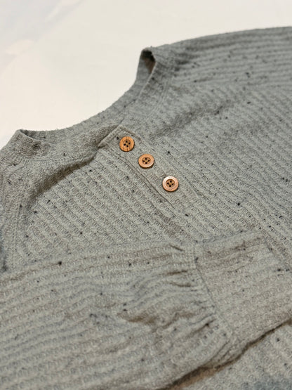 Old Navy Gray Waffle Henley Top XS
