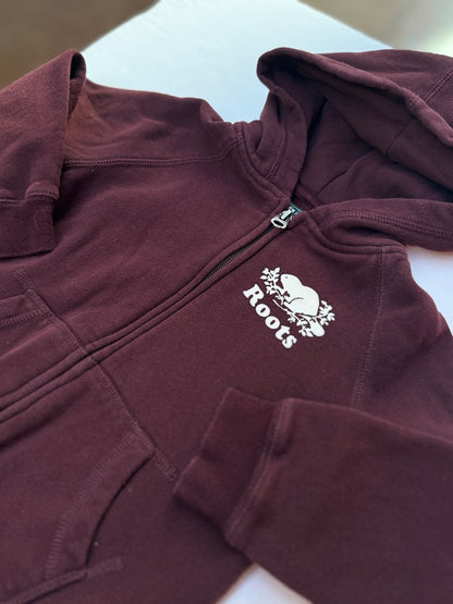 Roots Maroon Zip Hoodie Baby 5Y