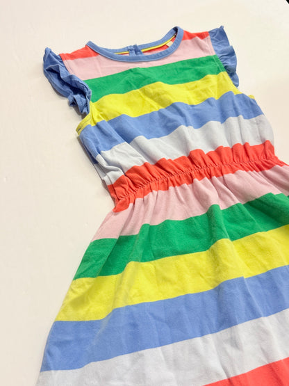 Mini Boden Rainbow Stripe Dress Size 5-6Y