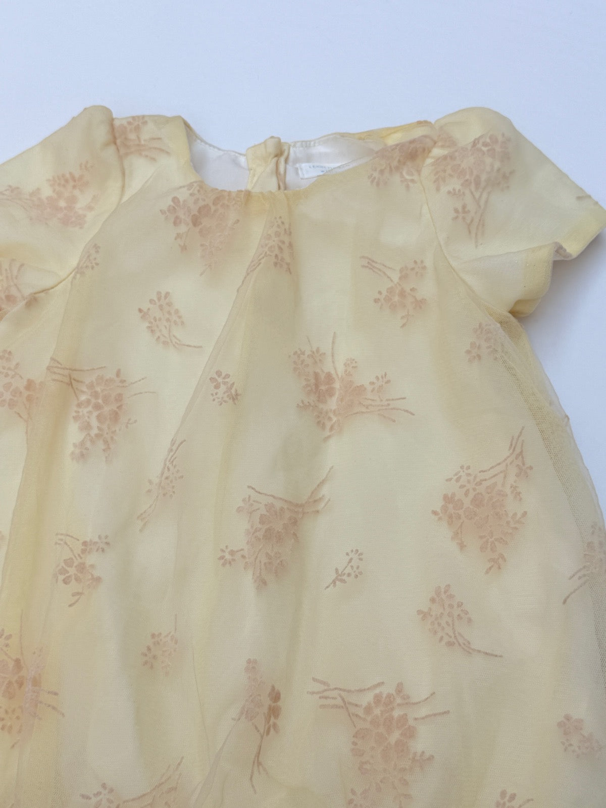Leigh Tucker Willow Yellow Floral Mesh Dress 9-12M