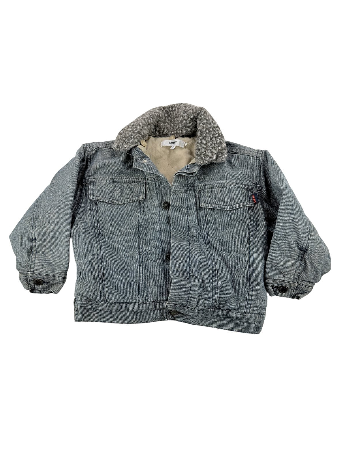 DKNY Denim Sherpa Collar Jacket Size 3