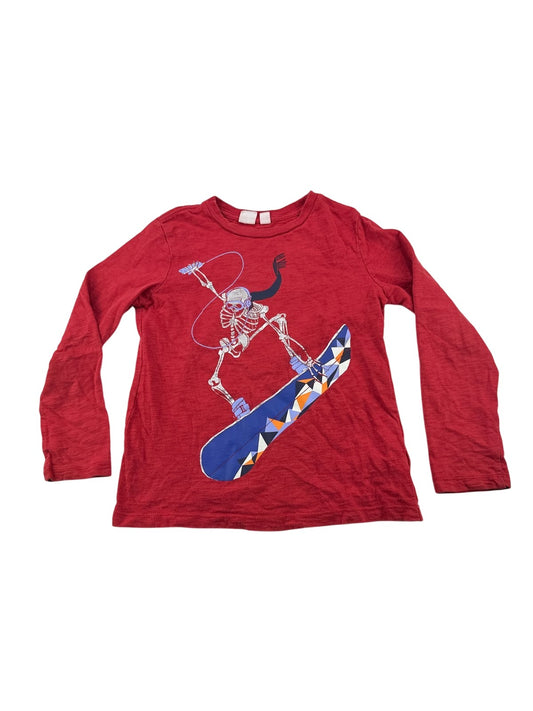 Gap Kids Skeleton Snowboarder Long Sleeve T-Shirt 6-7