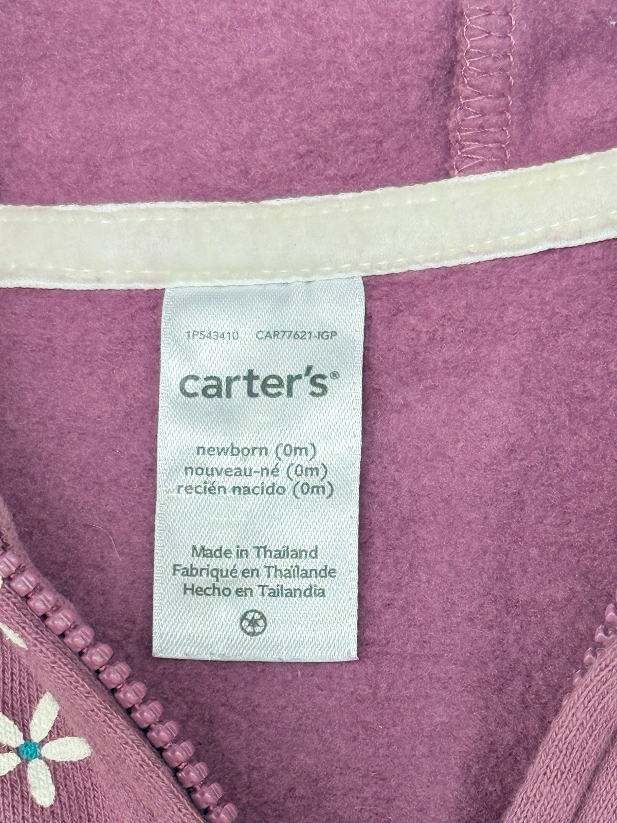 Carter's Floral Daisy Zip Hoodie Newborn