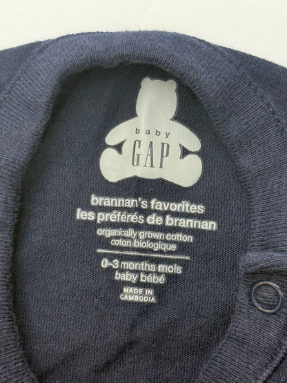 Baby Gap Navy Bear Pocket Bodysuit 0-3M
