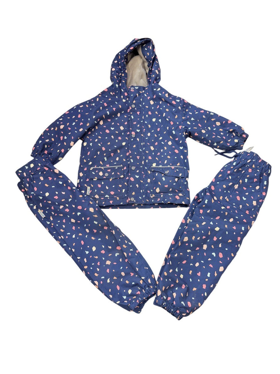 Jan & Jul Terrazzo Lined Rain Jacket / Rain Pants and Snow Pants 3pc Set 3T