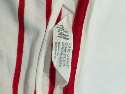 H&M Striped Sequin Heart Long Sleeve Top 4-6Y
